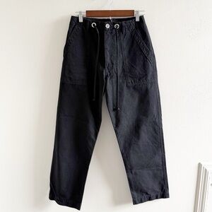 IJJI Unisex Canvas Work Pants Size Small Black Mens Womens High Waist